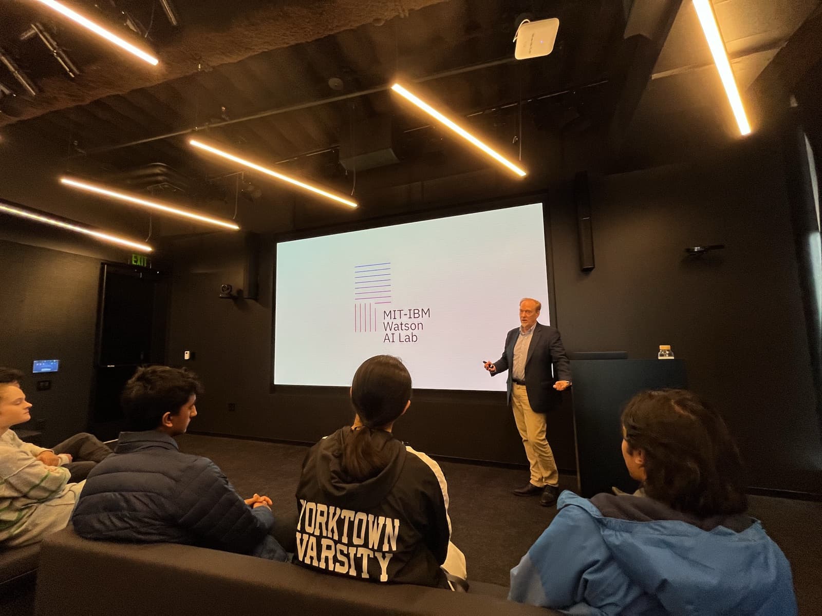 A talk in the MIT-IBM Watson AI Lab auditorium
