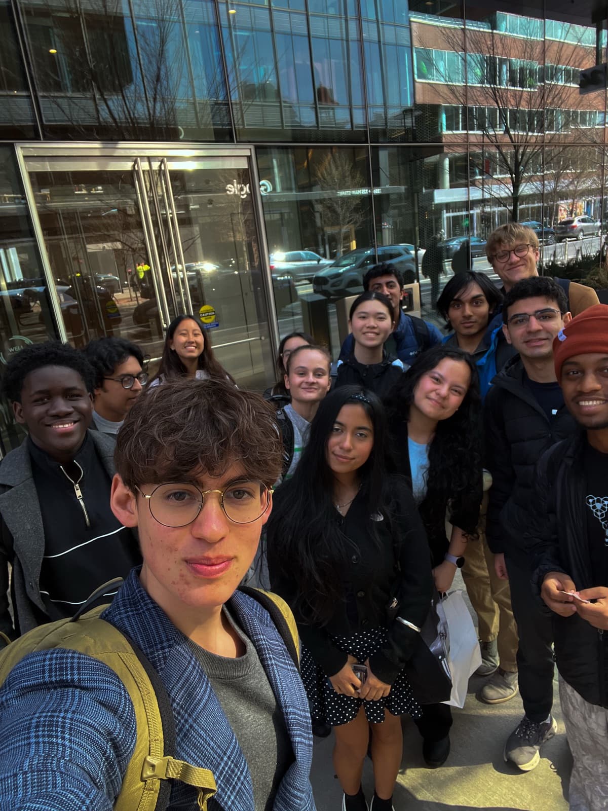 Yale AI members outside the MIT-IBM Watson AI Lab in Boston